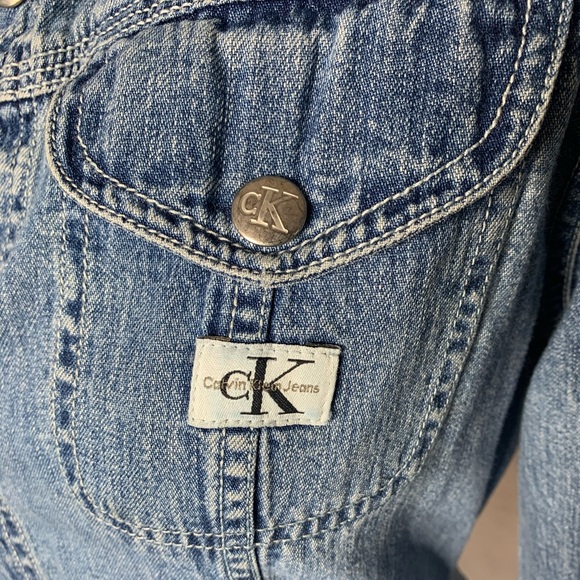 Calvin Klein CK Denim Vintage Button up Shirt - Picture 2 of 5